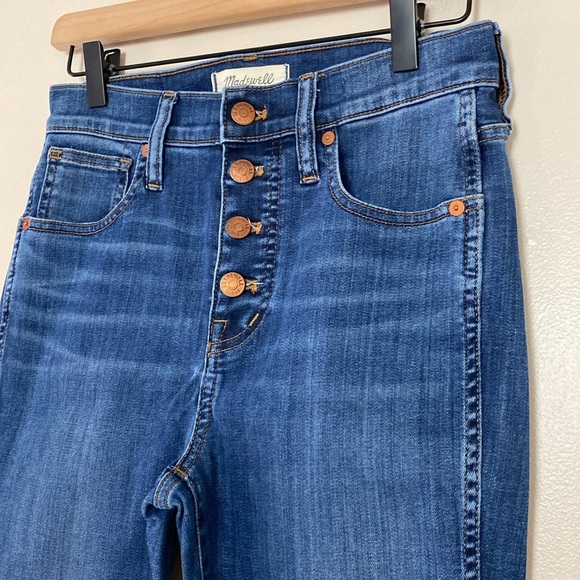 Madewell 10" High-Rise Skinny Jeans in Brinville Wash Button-Front Size 26 - Picture 5 of 14